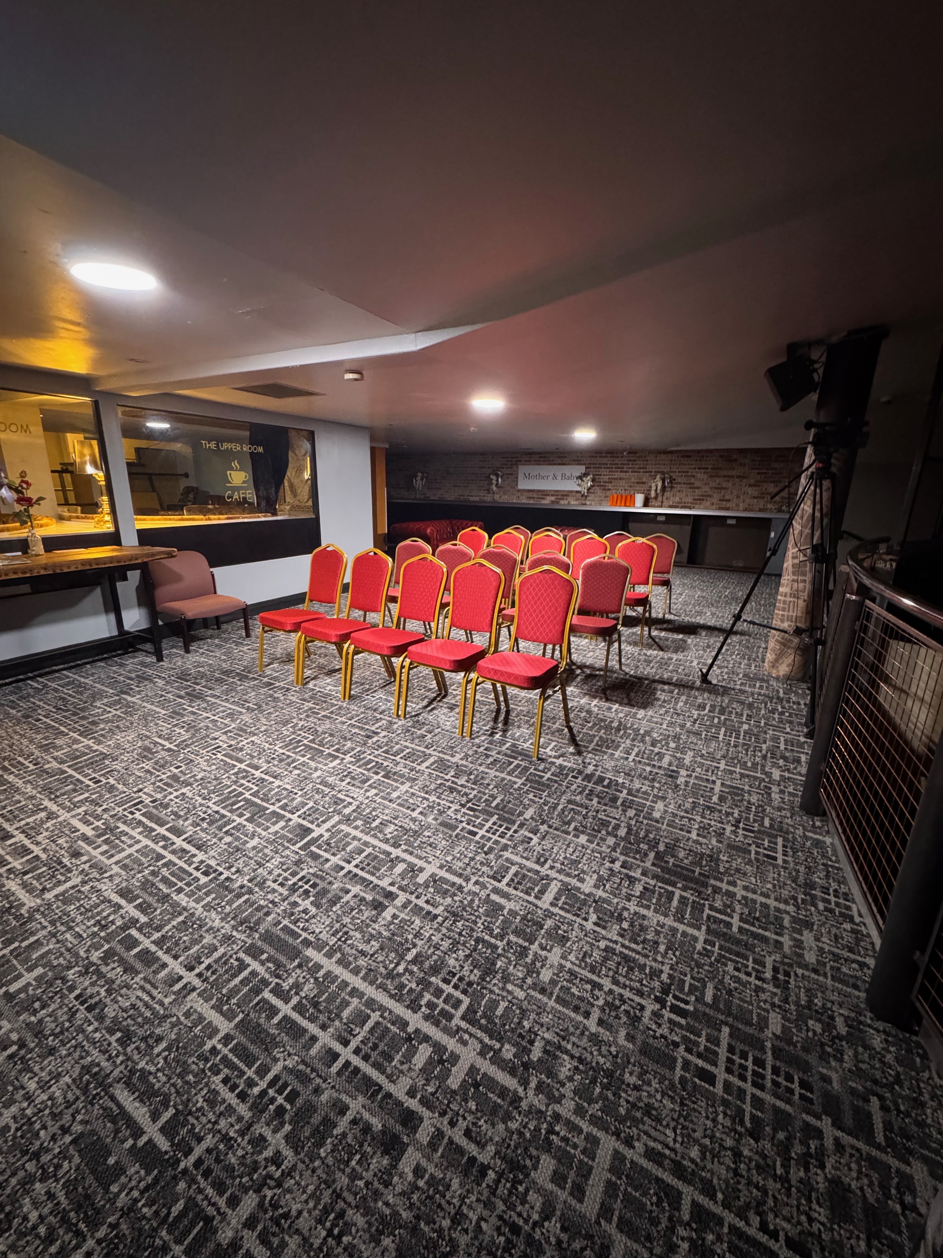 The Overflow conference room setup